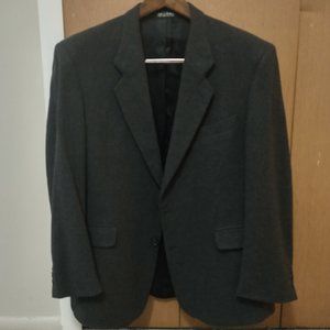 Vintage Bill Robinson 42R Black Wool Cashmere Blend Sport Coat Blazer